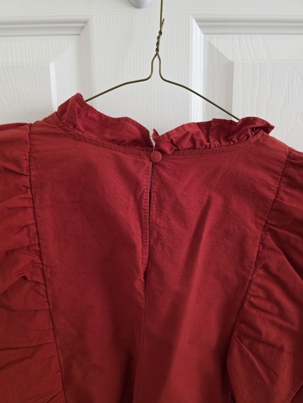 Zara Rust Ruffled Crop Blouse - Picture 7 of 9
